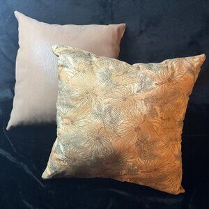 Handmade Set of 2 "Neutral Nature" Quilted Throw Pillows